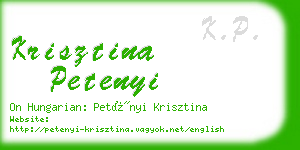 krisztina petenyi business card